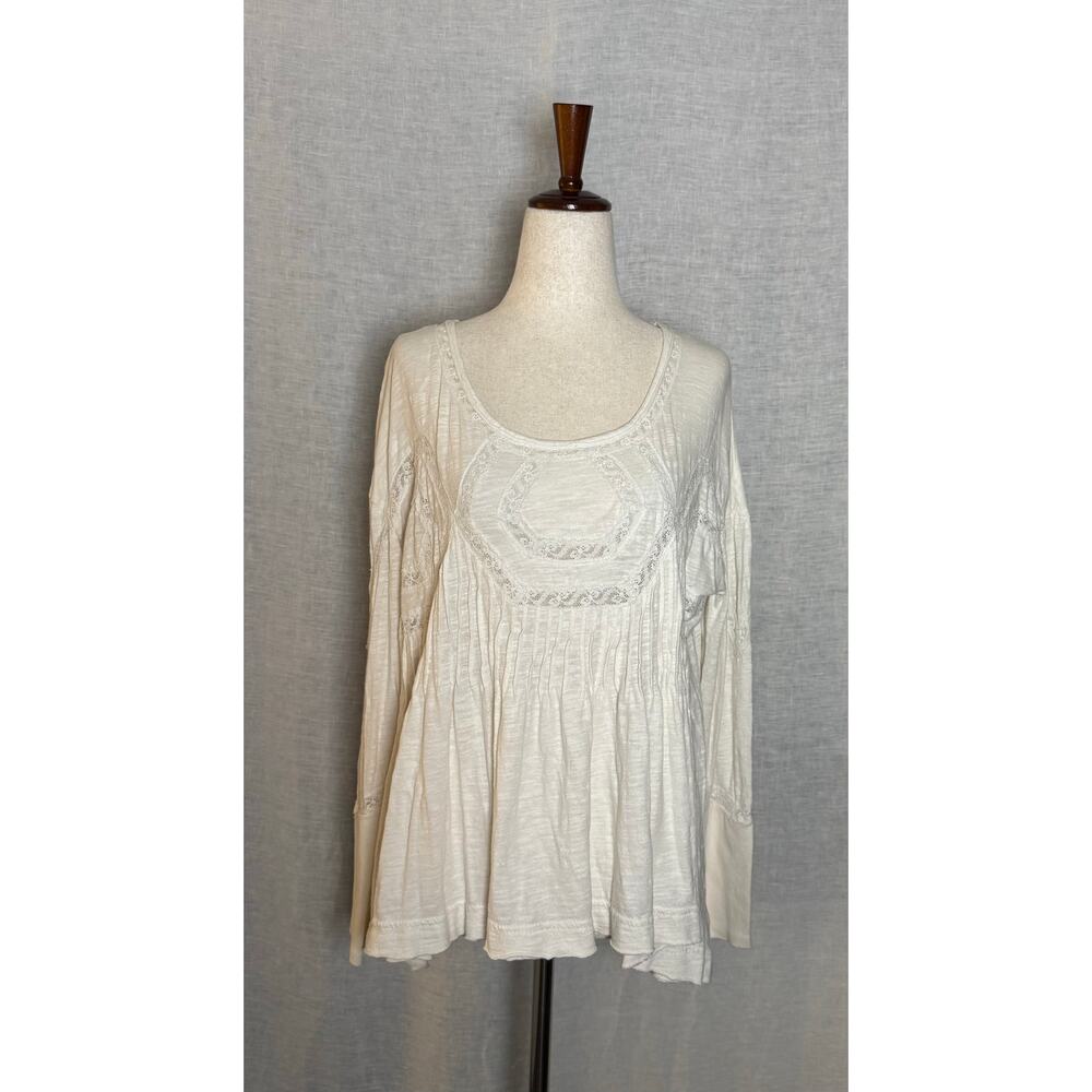 Free People New Hope Babydoll Ivory Top 
Size Small